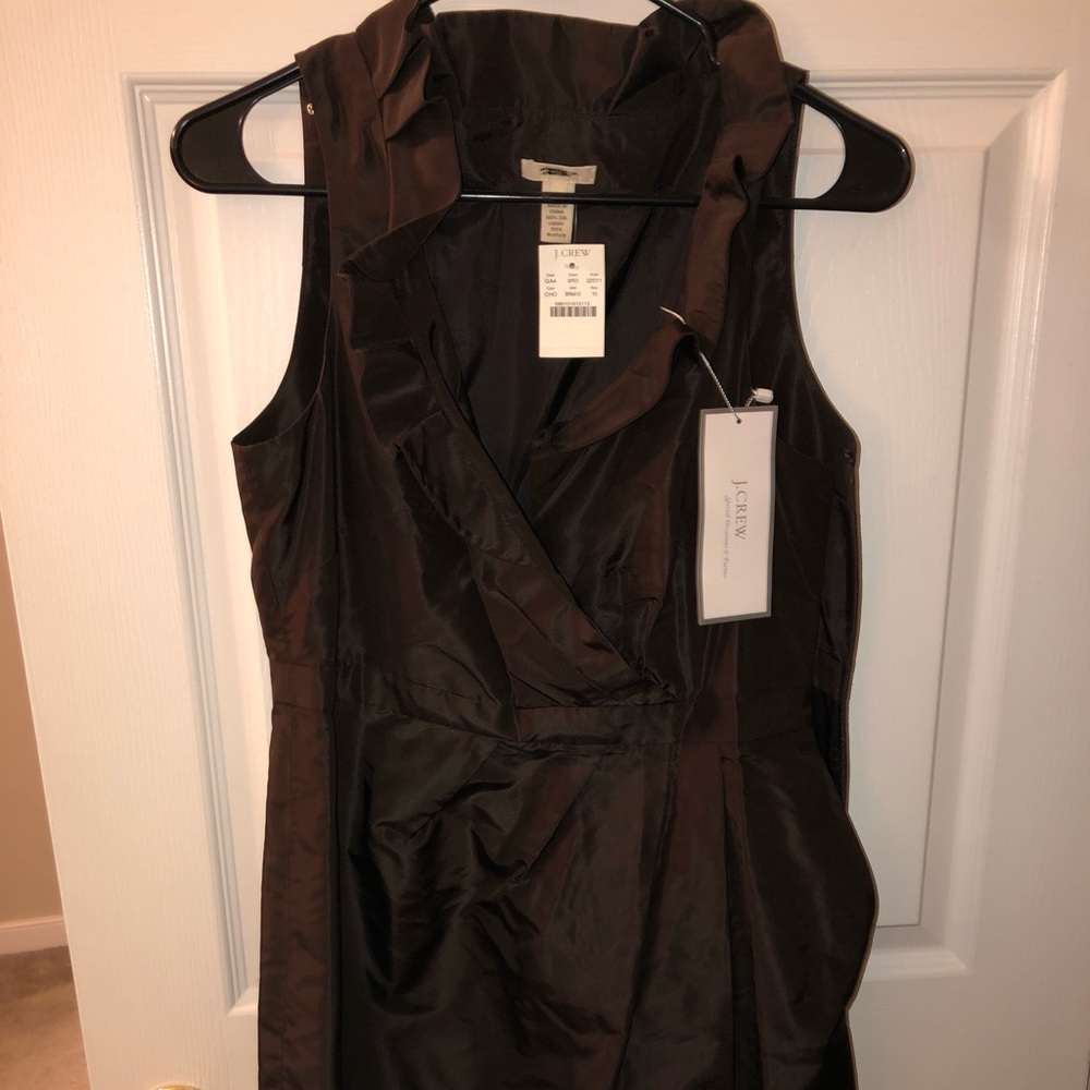 J-crew brown silk dress